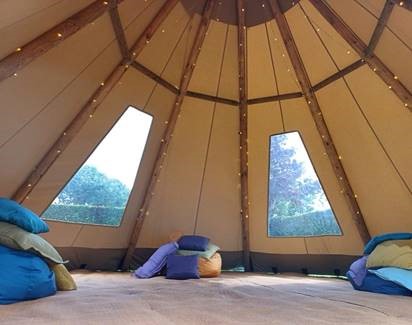 The inside of the Made in Yorkshire tipi