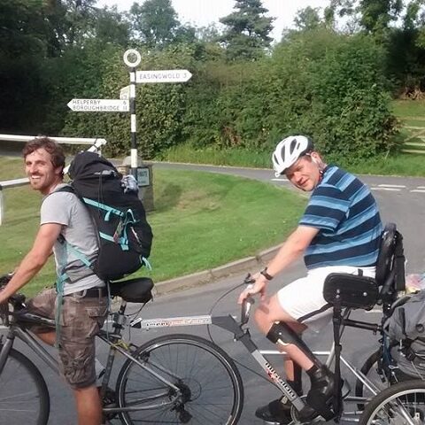 MySight York member on a tandem cycle