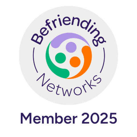 The Befriending Networks logo, which is 3 colours. Beneath it the text reads, Member 2025.