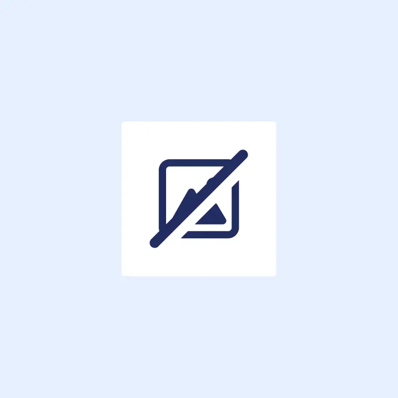 Illustration of an image icon crossed through with a diagonal line, representing the option to hide images on the website.