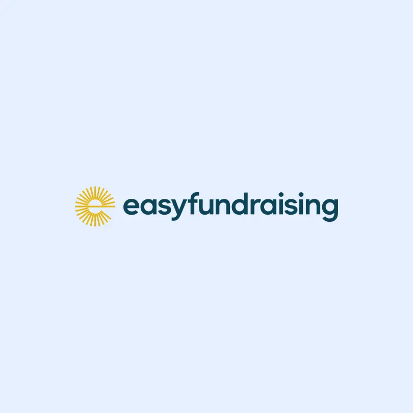 The logo for Easyfundraising on a light blue background