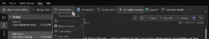 The View tab open in Outlook. The Current View button has been clicked, opening a dropdown with five options: Show as Conversations, Conversation Settings (greyed out), Message Preview, View Settings, and Reset View.