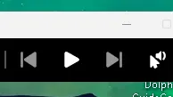 Close-up of the Magnifier toolbar's read-aloud controls — previous, play and next — with the cursor on the voice settings button.