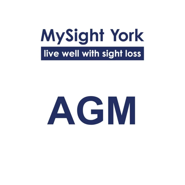 The MySight York logo with the text, AGM, beneath.
